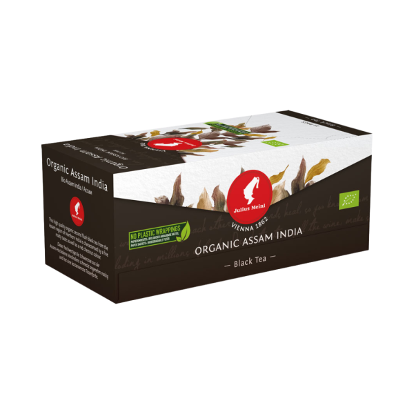 Julius Meinl Bio Tee Assam India, Schwarztee, 25 Teebeutel im Kuvert, 2. Entnahmefach/displaytauglich